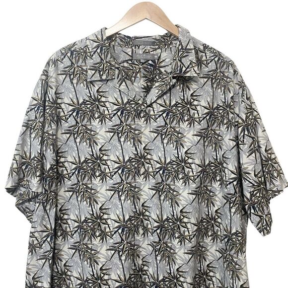 Daniel Cremieux Mens Size 4XB Leaf Button Up Shirt Short Sleeve Gray Multicolor - Picture 2 of 8